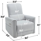Sillón reclinable giratorio Power Glider de color beige/gris/marrón amarillento/azul, individual