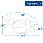 Sillón reclinable giratorio Power Glider de color beige/gris/marrón amarillento/azul, individual