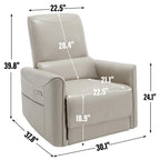 Sillón reclinable giratorio Power Glider de color beige/gris/marrón amarillento/azul, individual