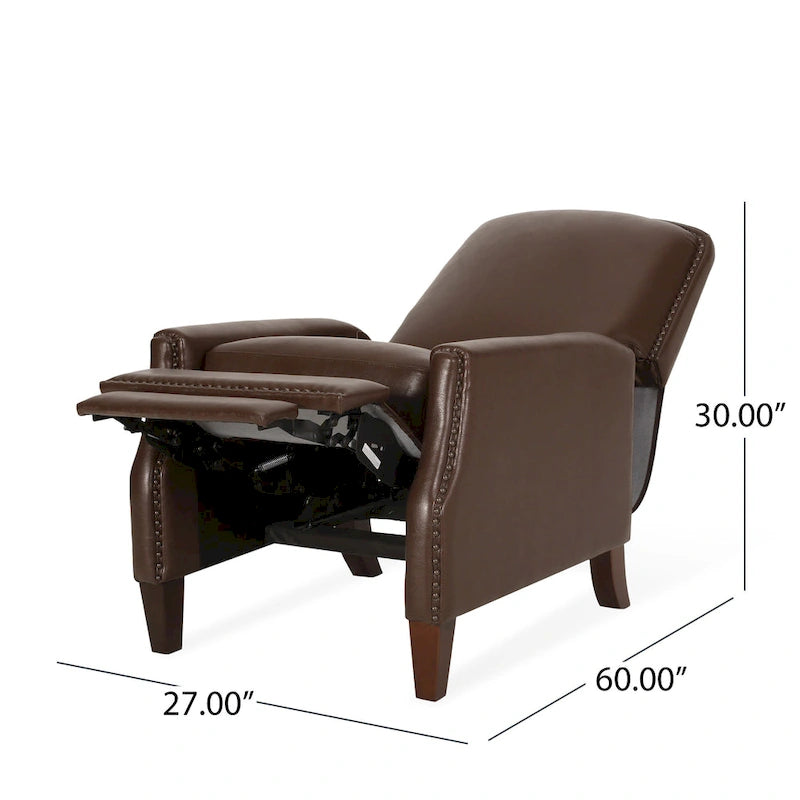 Sillón reclinable de cuero sintético Espresso para 1 persona