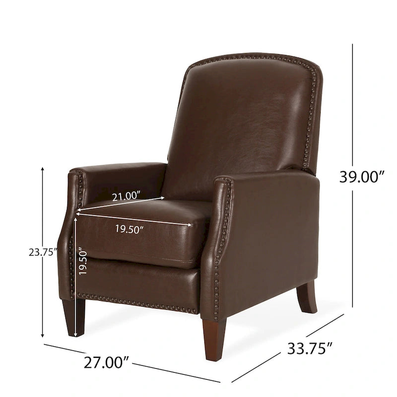 Sillón reclinable de cuero sintético Espresso para 1 persona