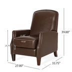 Sillón reclinable de cuero sintético Espresso para 1 persona