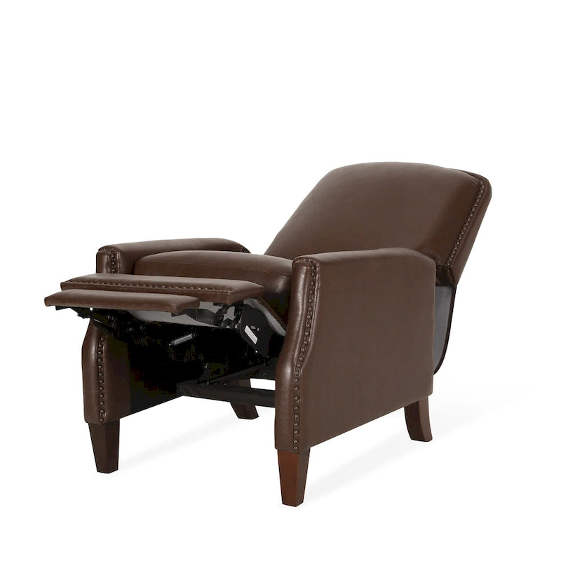 Sillón reclinable de cuero sintético Espresso para 1 persona