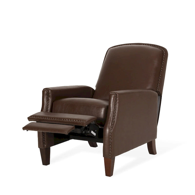 Sillón reclinable de cuero sintético Espresso para 1 persona