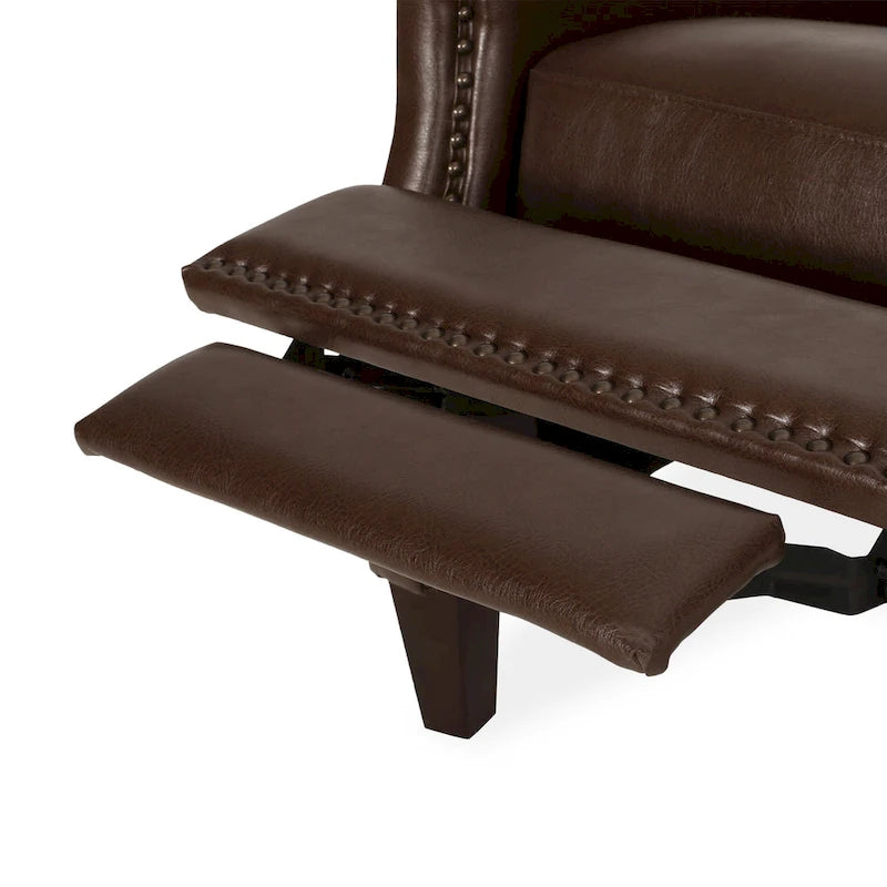 Sillón reclinable de cuero sintético Espresso para 1 persona