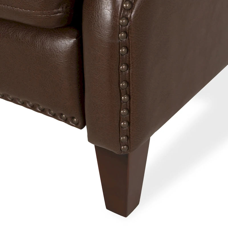 Sillón reclinable de cuero sintético Espresso para 1 persona