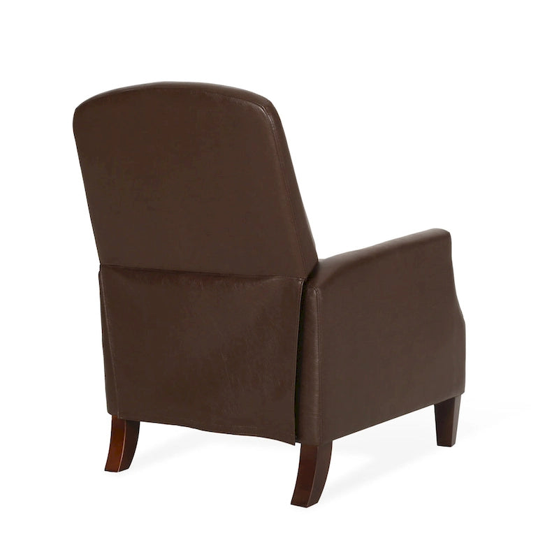 Sillón reclinable de cuero sintético Espresso para 1 persona