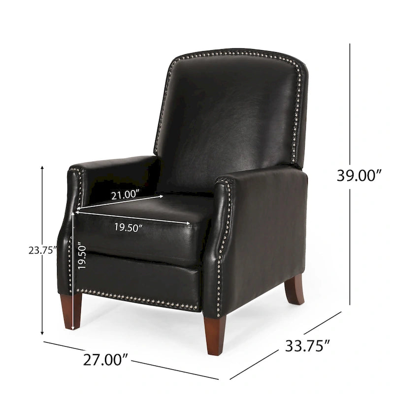 Sillón reclinable de cuero sintético Espresso para 1 persona