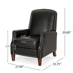 Sillón reclinable de cuero sintético Espresso para 1 persona
