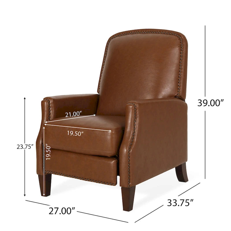 Sillón reclinable de cuero sintético Espresso para 1 persona