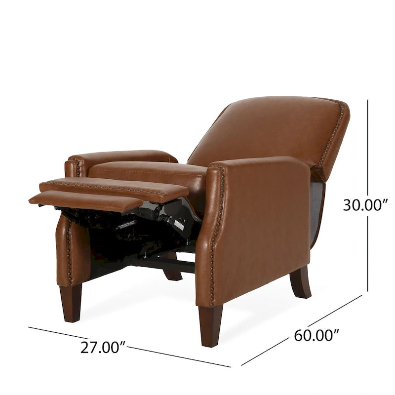 Sillón reclinable de cuero sintético Espresso para 1 persona
