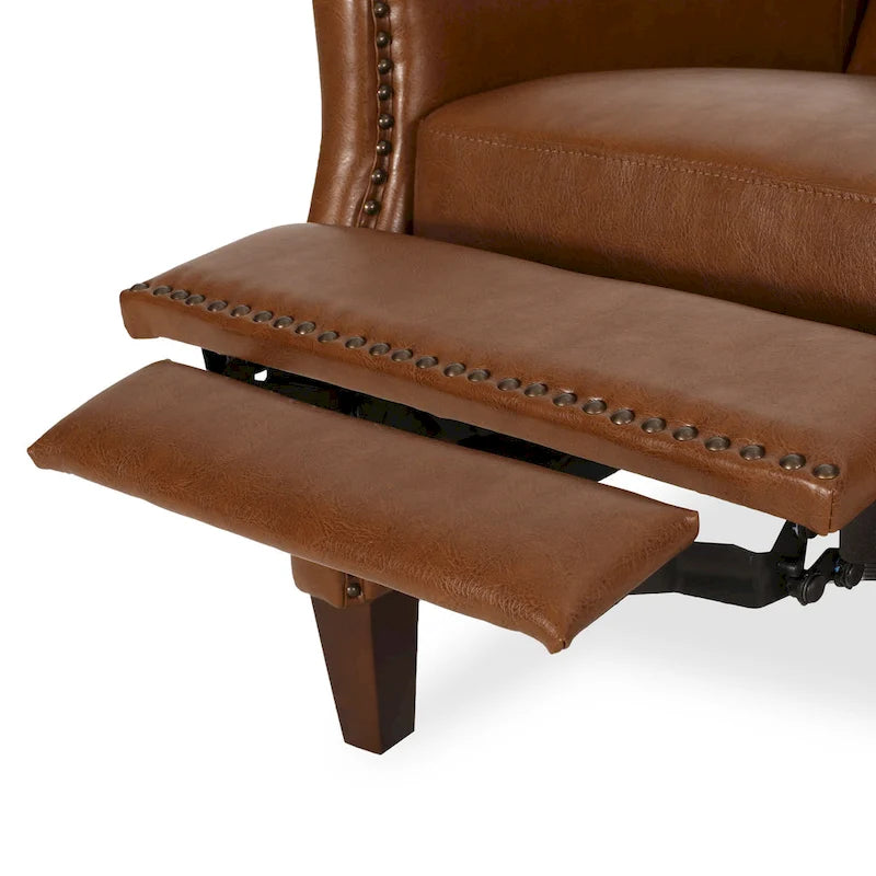 Sillón reclinable de cuero sintético Espresso para 1 persona