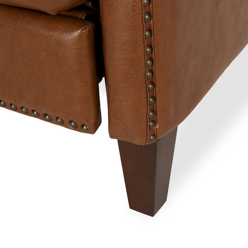 Sillón reclinable de cuero sintético Espresso para 1 persona