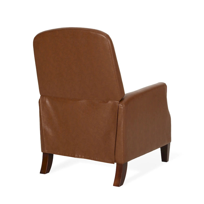 Sillón reclinable de cuero sintético Espresso para 1 persona