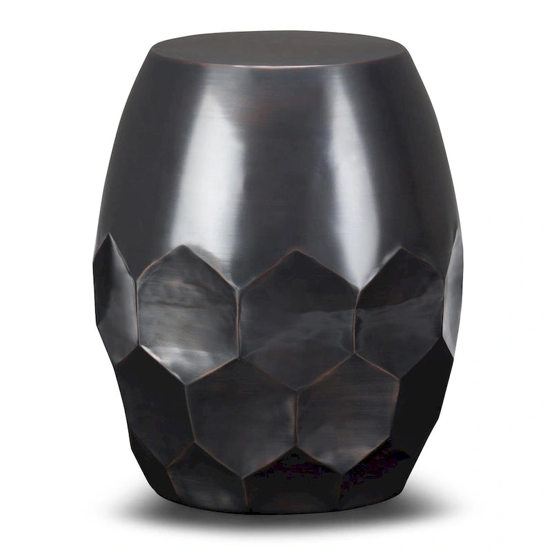 Mesa auxiliar metálica de nido de abeja de cobre/plata/oro/pátina, un solo uso