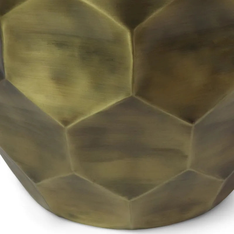Mesa auxiliar metálica de nido de abeja de cobre/plata/oro/pátina, un solo uso