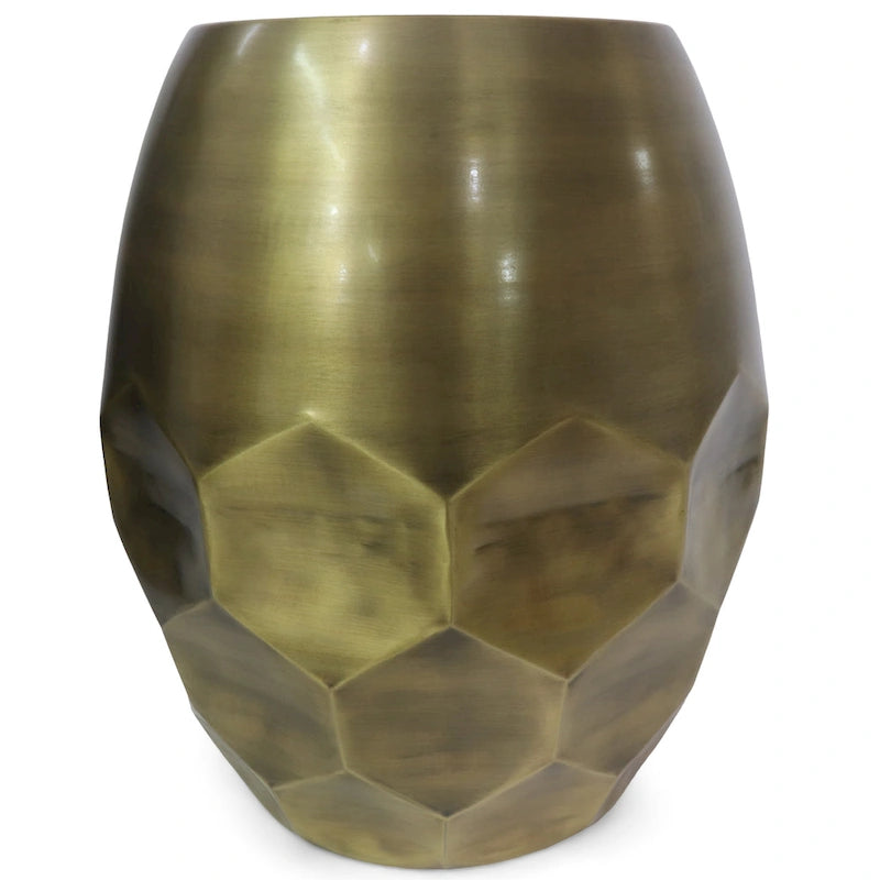 Mesa auxiliar metálica de nido de abeja de cobre/plata/oro/pátina, un solo uso