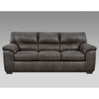 Juego de sofá de 4 piezas con parte superior de almohada y brazos de tela gris