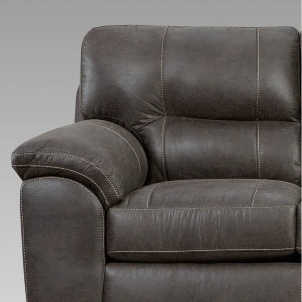 Juego de sofá de 4 piezas con parte superior de almohada y brazos de tela gris