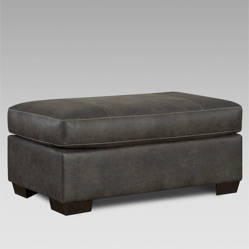 Juego de sofá de 4 piezas con parte superior de almohada y brazos de tela gris