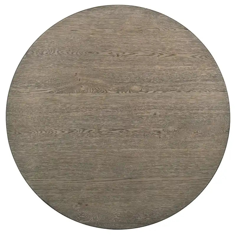 Mesa de comedor redonda a la altura de mostrador Ash Brown y Antique White, para 4 personas
