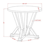 Mesa de comedor redonda a la altura de mostrador Ash Brown y Antique White, para 4 personas