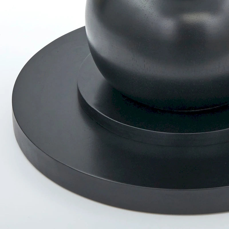 Mesa de centro redonda negra con pedestal, capacidad para 1 persona