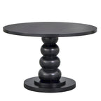 Mesa de centro redonda negra con pedestal, capacidad para 1 persona
