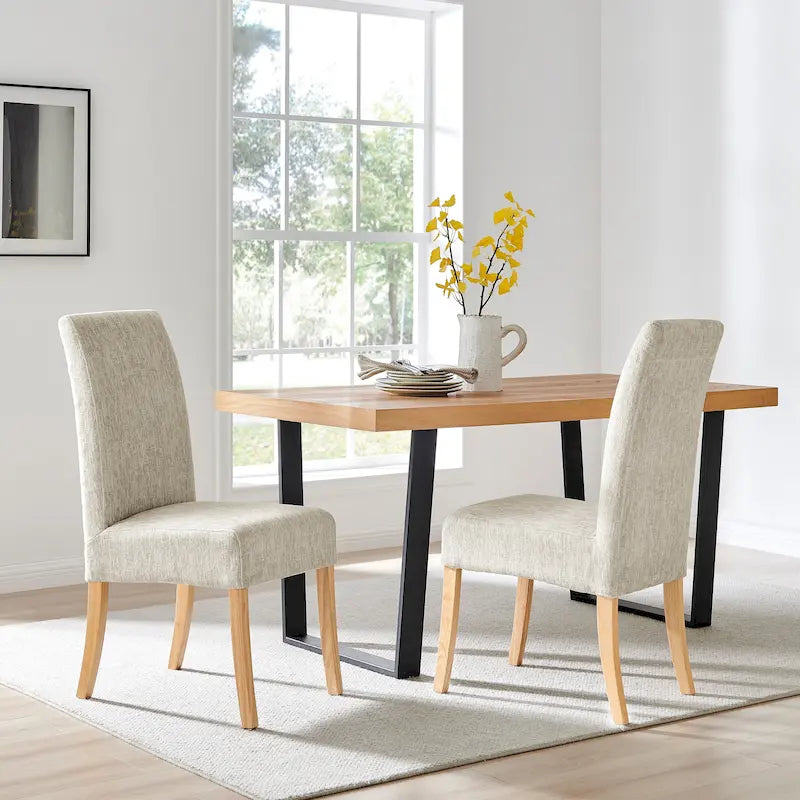 Silla de comedor de tela, patas rectas, juego de 2 (varios colores)