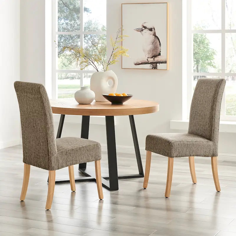 Silla de comedor de tela, patas rectas, juego de 2 (varios colores)