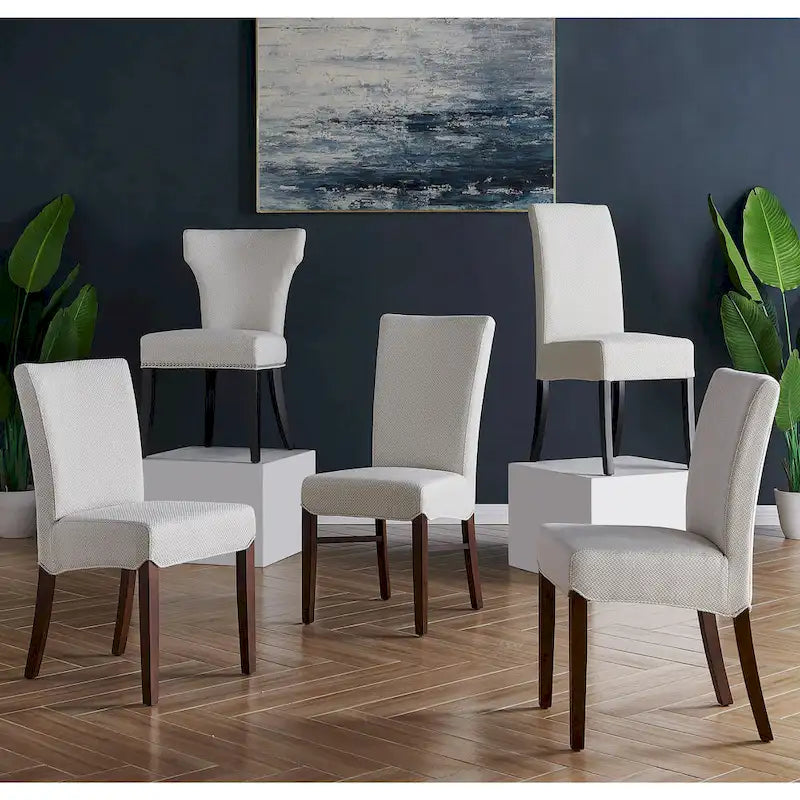 Silla de comedor de tela, patas rectas, juego de 2 (varios colores)