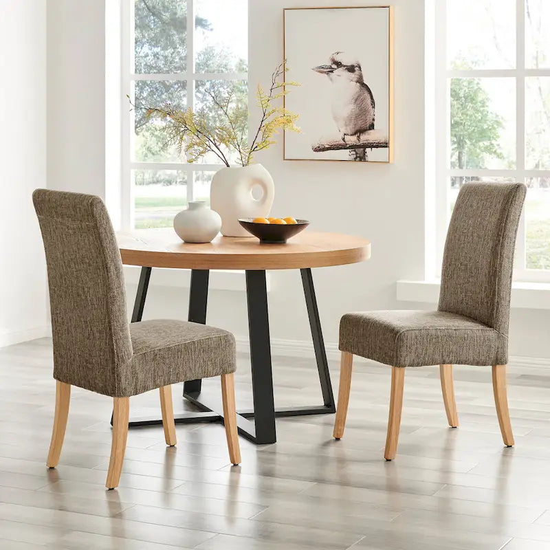 Silla de comedor de tela, patas rectas, juego de 2 (varios colores)