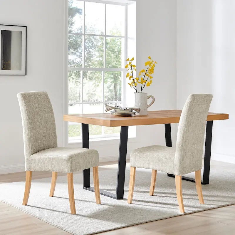 Silla de comedor de tela, patas rectas, juego de 2 (varios colores)