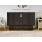 Arcón de cama Murphy tamaño Queen con colchón – Gris / Blanco / Espresso, Capacidad para 1–2 personas