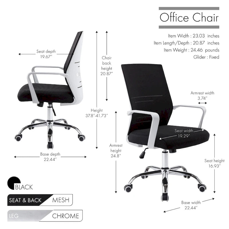 Silla de oficina giratoria con respaldo de malla rosa/negra/blanca, asiento individual