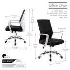 Silla de oficina giratoria con respaldo de malla rosa/negra/blanca, asiento individual