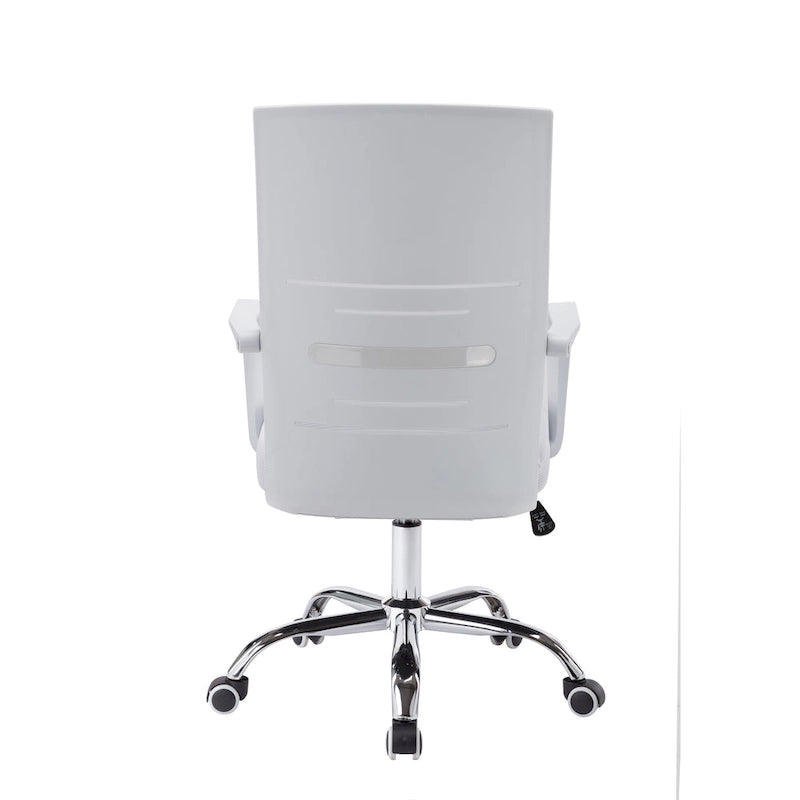 Silla de oficina giratoria con respaldo de malla rosa/negra/blanca, asiento individual