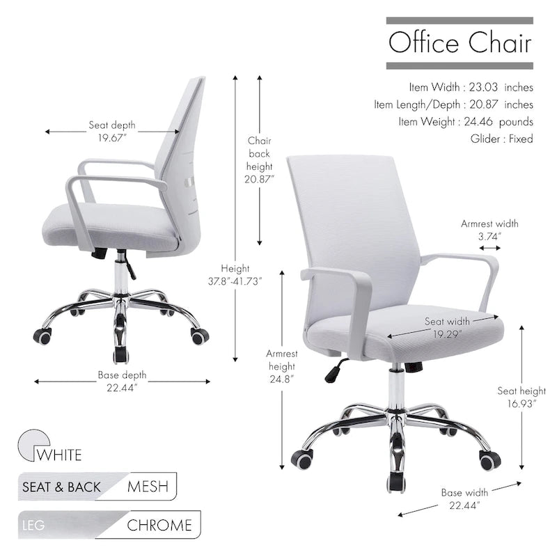 Silla de oficina giratoria con respaldo de malla rosa/negra/blanca, asiento individual