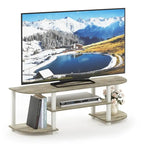 Mueble esquinero para TV y entretenimiento Sonoma Roble/Blanco, 3 estantes, montaje sin herramientas