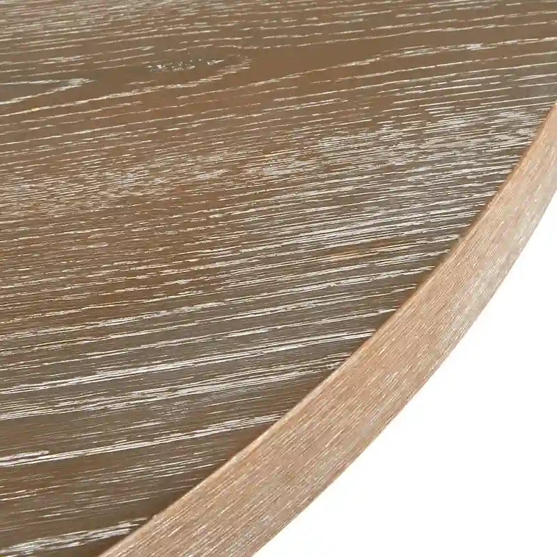 Mesa de comedor redonda con pedestal de madera natural recuperada