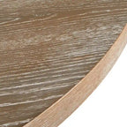 Mesa de comedor redonda con pedestal de madera natural recuperada