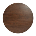 Mesa de comedor redonda de roble, madera maciza, 4-6 plazas