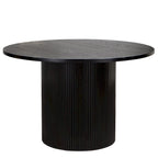 Mesa de comedor redonda de roble, madera maciza, 4-6 plazas