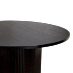Mesa de comedor redonda de roble, madera maciza, 4-6 plazas