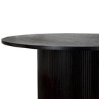 Mesa de comedor redonda de roble, madera maciza, 4-6 plazas