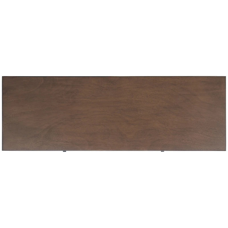 Mueble TV / Media con 2 puertas, 2 estantes, en Marrón / Negro / Blanco envejecido / Greige