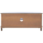 Mueble TV / Media con 2 puertas, 2 estantes, en Marrón / Negro / Blanco envejecido / Greige