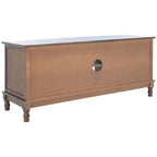 Mueble TV / Media con 2 puertas, 2 estantes, en Marrón / Negro / Blanco envejecido / Greige