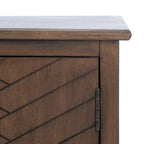 Mueble TV / Media con 2 puertas, 2 estantes, en Marrón / Negro / Blanco envejecido / Greige