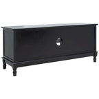 Mueble TV / Media con 2 puertas, 2 estantes, en Marrón / Negro / Blanco envejecido / Greige